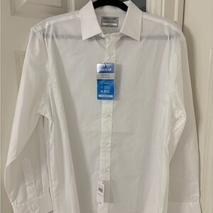 Haggar White Long Sleeve Dress Shirt - Classic Point Collar